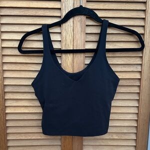Lululemon Black Crop Top with Built In Sports Bra